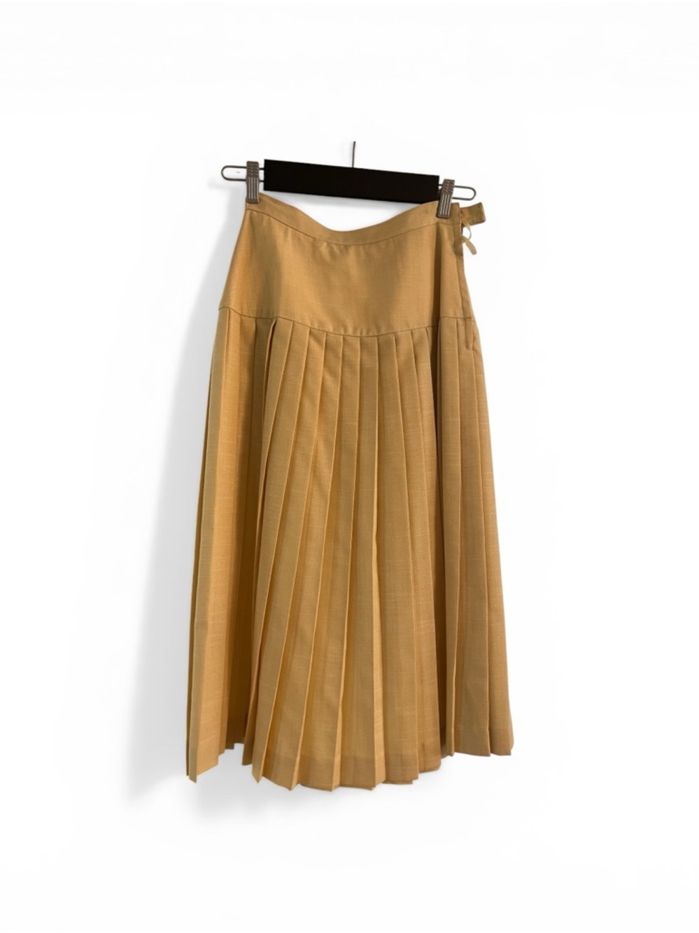 Vintage Pleated Midi Skirt in Golden Tan Size 6